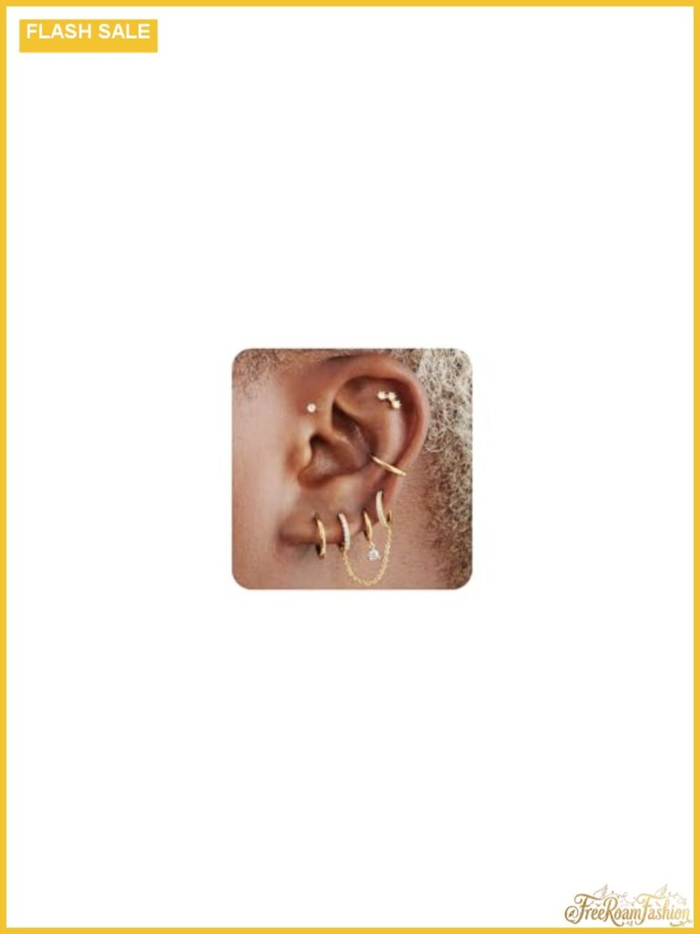14K Gold Plated Earrings Set for Women, Hypoallergenic Stud & Hoop, Stackable